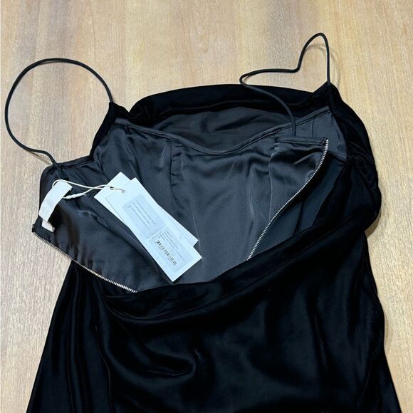 Dion Lee Velvet Architrave Mini Dress Black Size 6 Draped Neckline Tulle Corset - Picture 9 of 14
